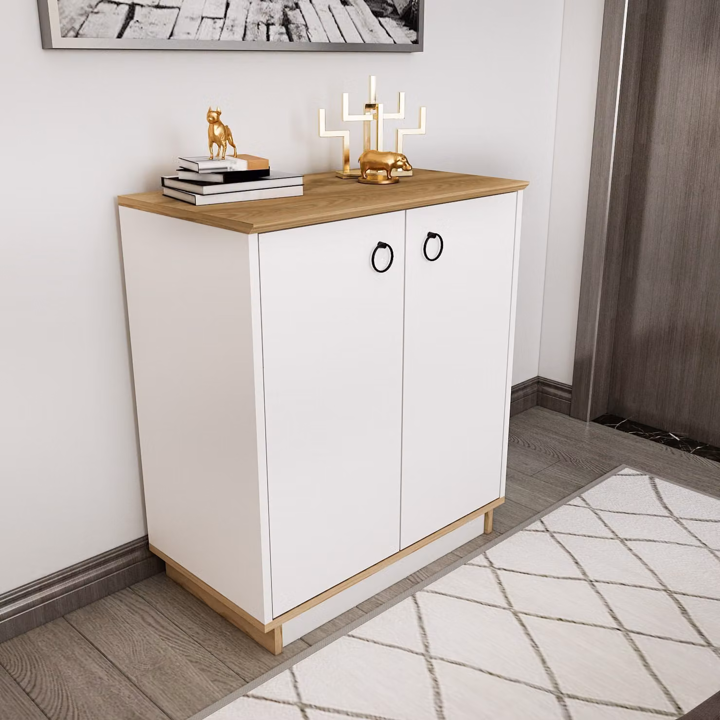 Skye Decor, Nüanse - Rovere, Bianco, Consolle, Bianco, 100% PANNELLI DI PARTICELLE RIVESTITI IN MELAMMINA, 72 x 42 x 83,1 cm