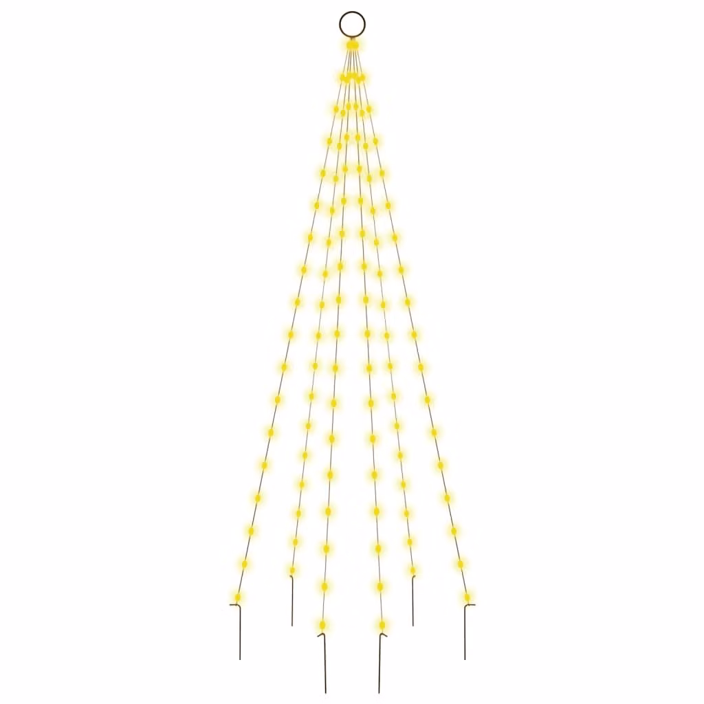 Albero di Natale Pennone Bianco Caldo 108 LED 180 cm