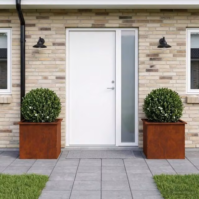 Fioriera da giardino con LED 2 pz Ruggine 50 x 60 x 48 cm 8008209