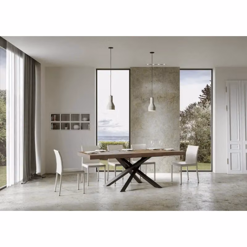 Tavolo allungabile Volantis Premium ITAMOBY con telaio Antracite e piano Noce, L/P: 120/380 x 90 cm – 2