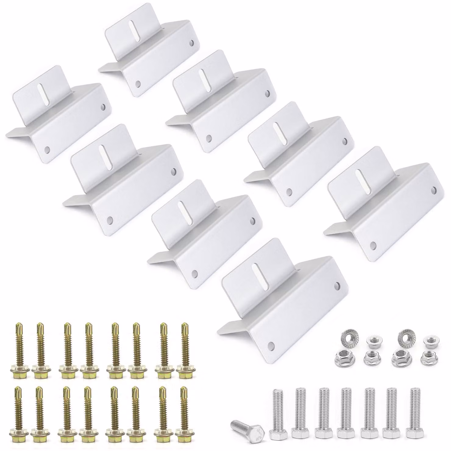 Supporto per pannello solare Z, confezione da 8 pezzi, alluminio, colore argento