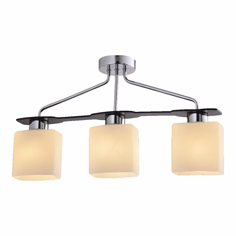 Plafoniera FIRENZA 3xE27/40W acciaio/legno/vetro dimmerabile