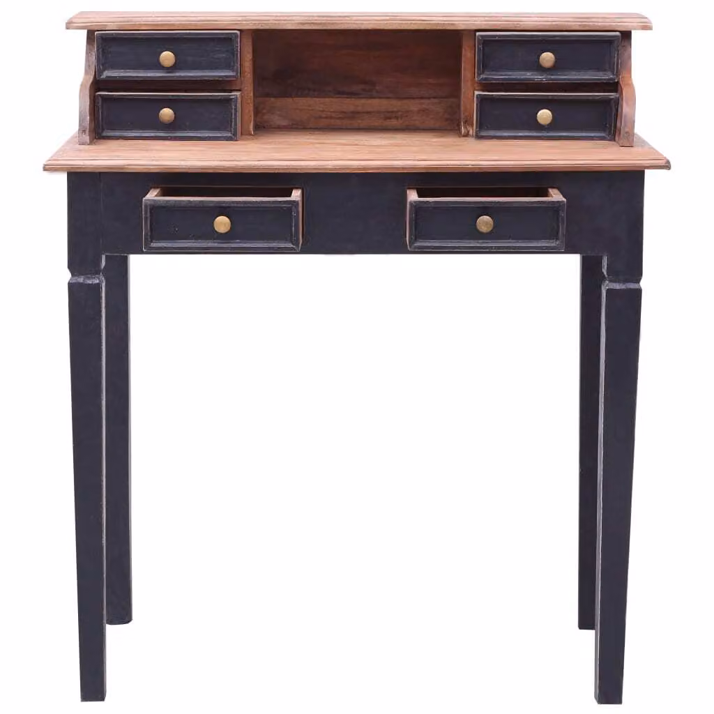 Scrivania con Cassetti 90x50x101 cm in Legno Massello di Mogano