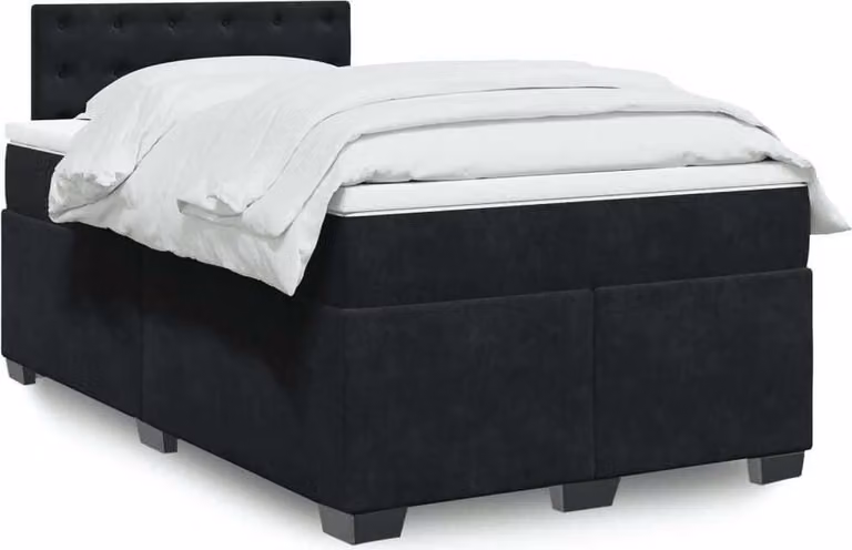 Maison Exclusive - Giroletto a Molle con Materasso Nero 120x200 cm in Velluto