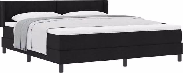 Letto a molle con testiera vidaXL in tessuto nero L: 180 cm, P: 200 cm, H: 203 cm