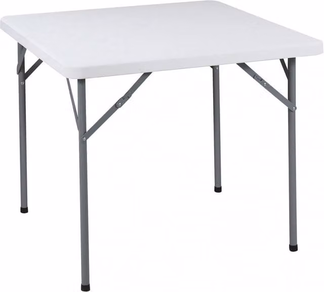 Tavolo Catering Pieghevole 86x86x74 cm cm in Acciaio Bianco