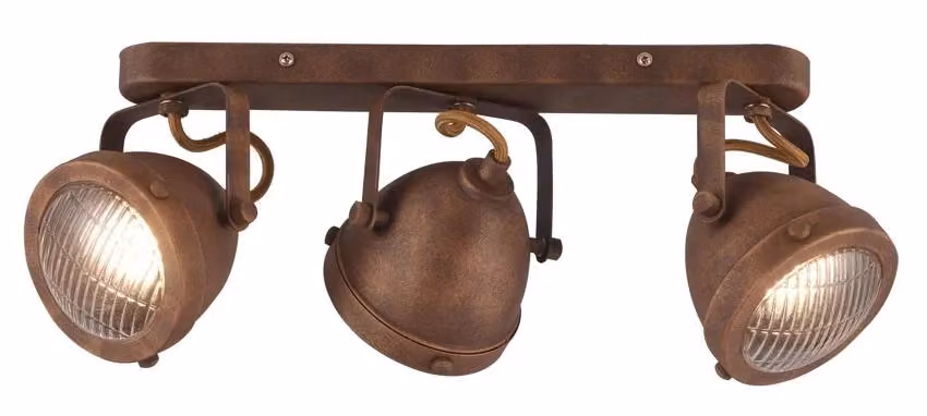 Plafoniera a barra Candellux Frodo in metallo marrone con 3 faretti GU10 regolabili e dimmerabili L: 120 cm, P: 43 cm, H: 12 cm – 2