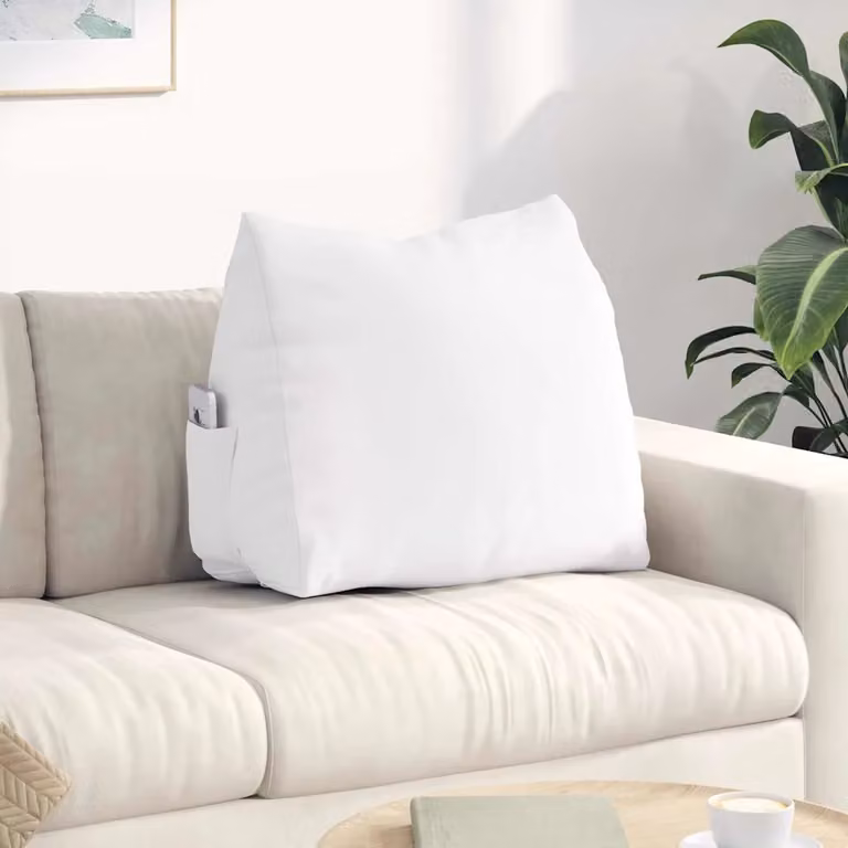 vidaXL Cuscino per Schiena Bianco in Poliestere L: 60 cm, P: 20 cm, H: 50 cm