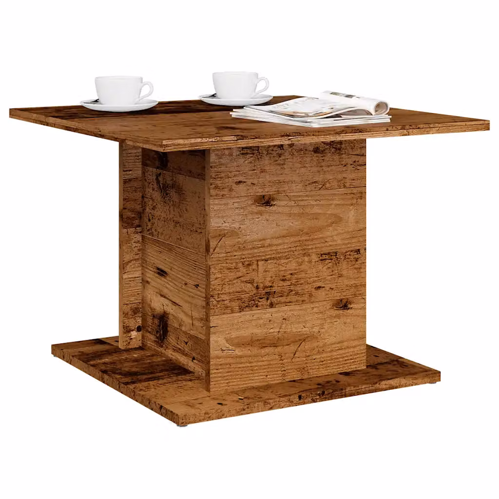 vidaXL Tavolino da Salotto Quadrato in Legno Antico Marrone L/P/H: 55,5 x 55,5 x 40 cm