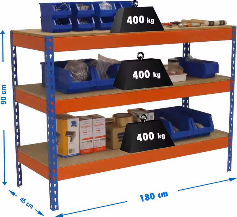 Tavolo da lavoro in metallo e montaggio senza parafusibili SIMONWORK BASIC 3 901845-3 BLU/LARANJA/MADEIRA