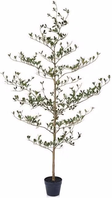 Pianta Finta di Olivo Nero 150 cm - Finta Pianta con 323 Foglie, UV-Resistente, con Vaso - Decorazione per Sala da Pranzo, Ufficio, Balcone, VN140