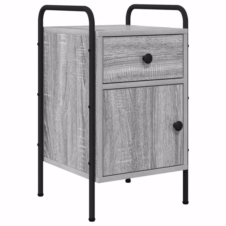 Armadio da notte vidaXL in stile industrial, grigio e nero, L/P/H: 35 x 36,5 x 61 cm