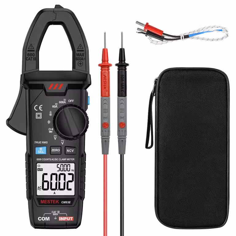 Pinza amperometrica digitale AC/DC da 600A, strumento multifunzione