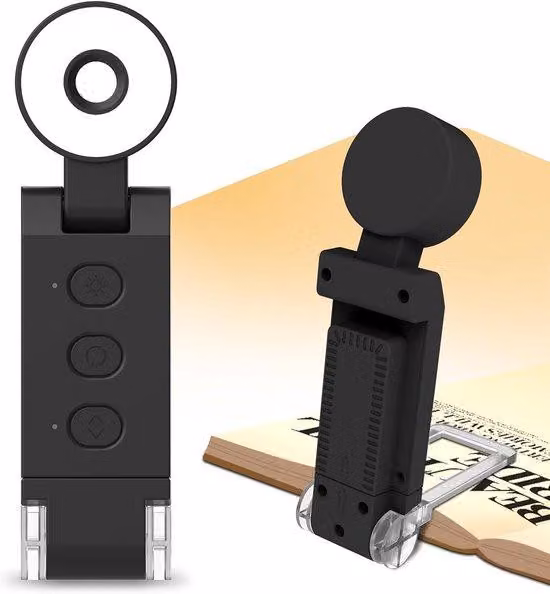 Luce notturna per il letto - Da usare a letto - Con clip - Caricabatterie - 5 livelli di luminosità - Lampada da letto - Colore nero