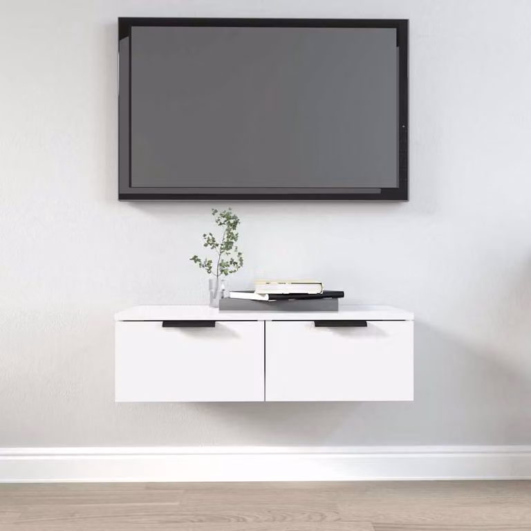 Mobile a parete vidaXL Bianco Moderno in Legno e MDF L: 68 cm, P: 30 cm, H: 20 cm