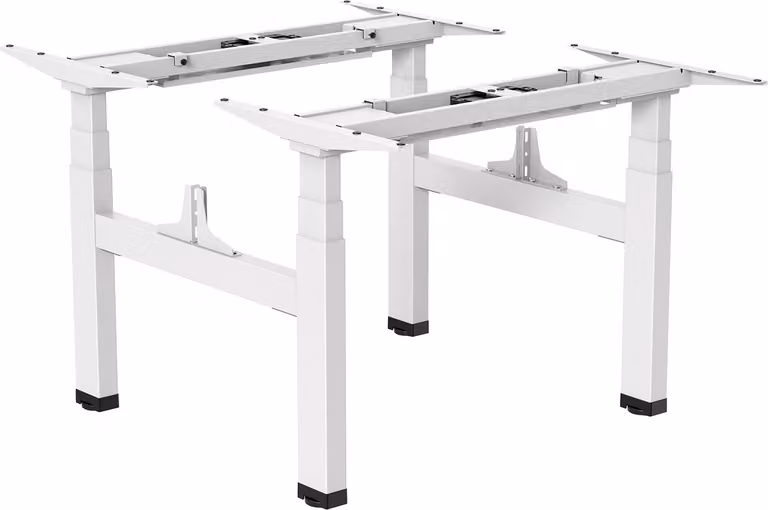 Ergo office er-404w telaio elettrico a doppia altezza regolabile per scrivania senza piani d'appoggio bianco