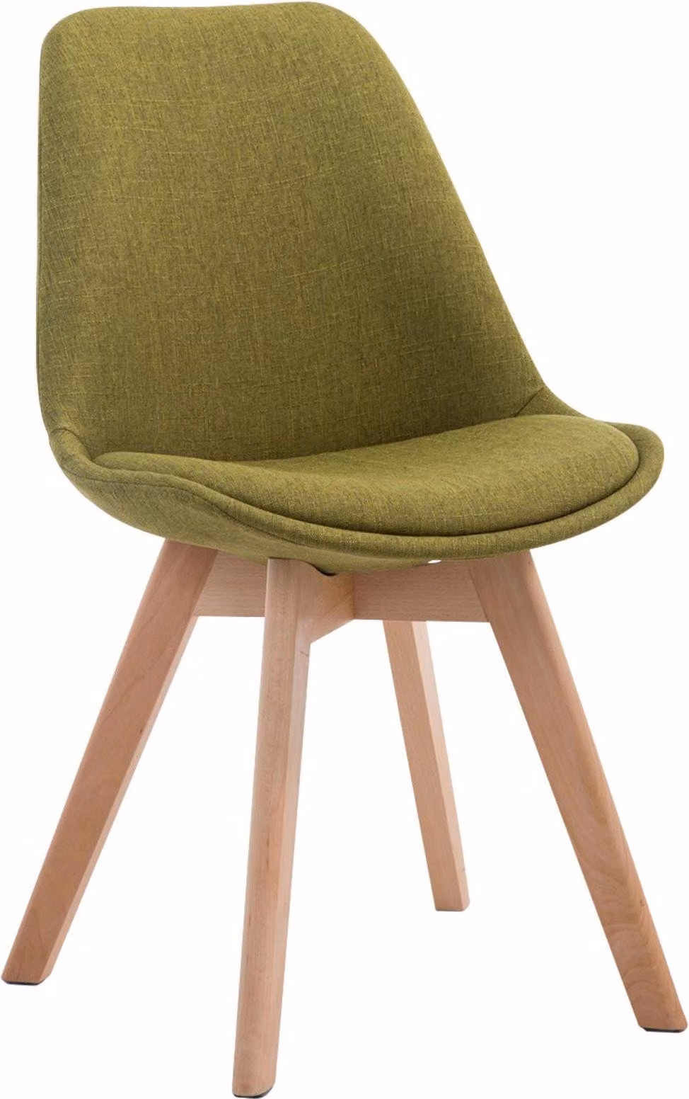 Sedia da pranzo con rivestimento in tessuto - Sedia per visitatori - Seduta confortevole - Struttura in legno di faggio | Colore: Verde | Colore abbigliamento: Naturale