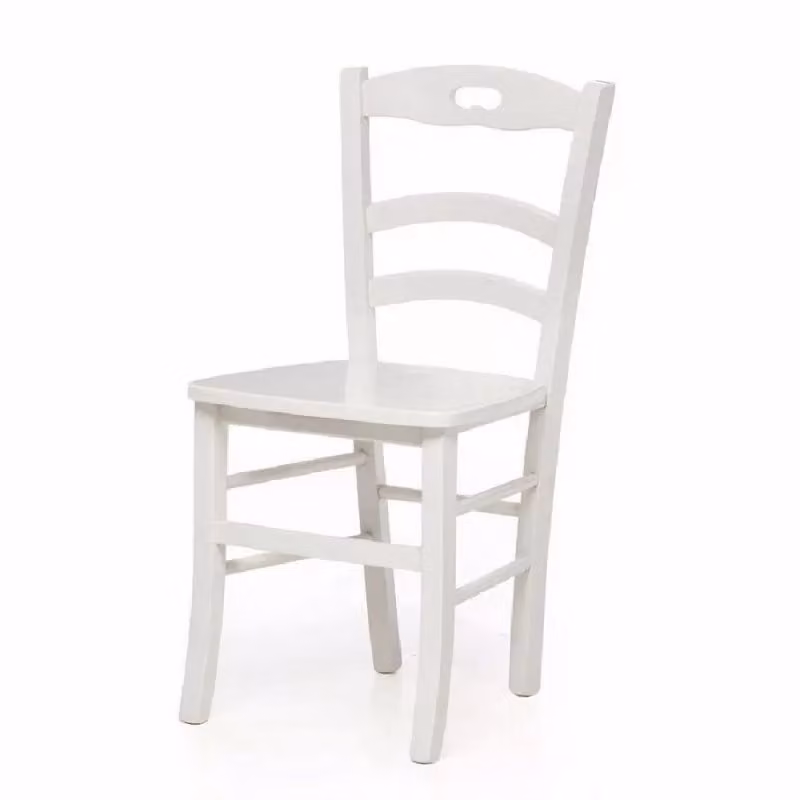 Set di 2 sedie shabby chic in legno di faggio laccato bianco Mobili 2G – 1