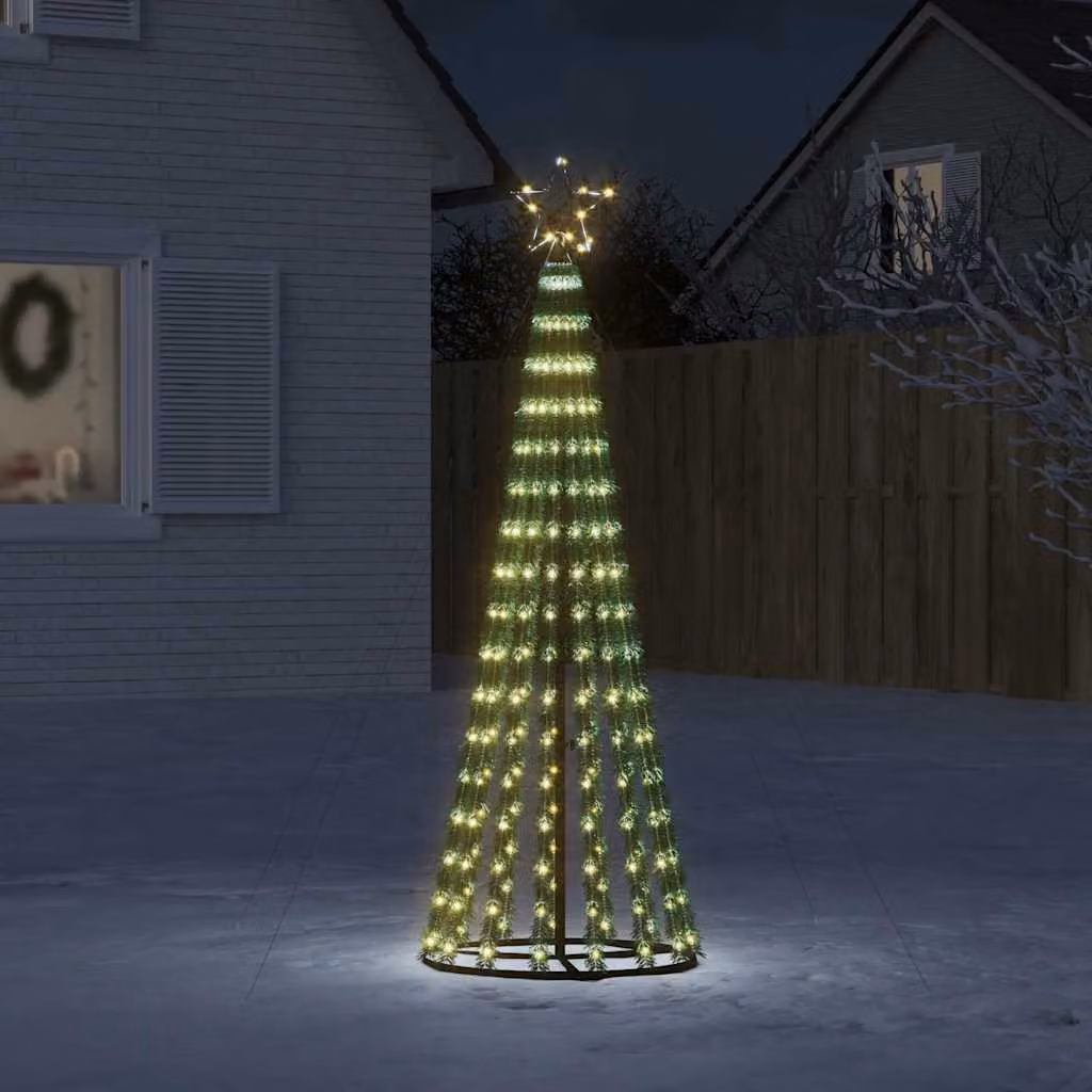 Albero di Natale verde vidaXL con 275 LED bianco caldo e decorazione a stella, Altezza: 180 cm