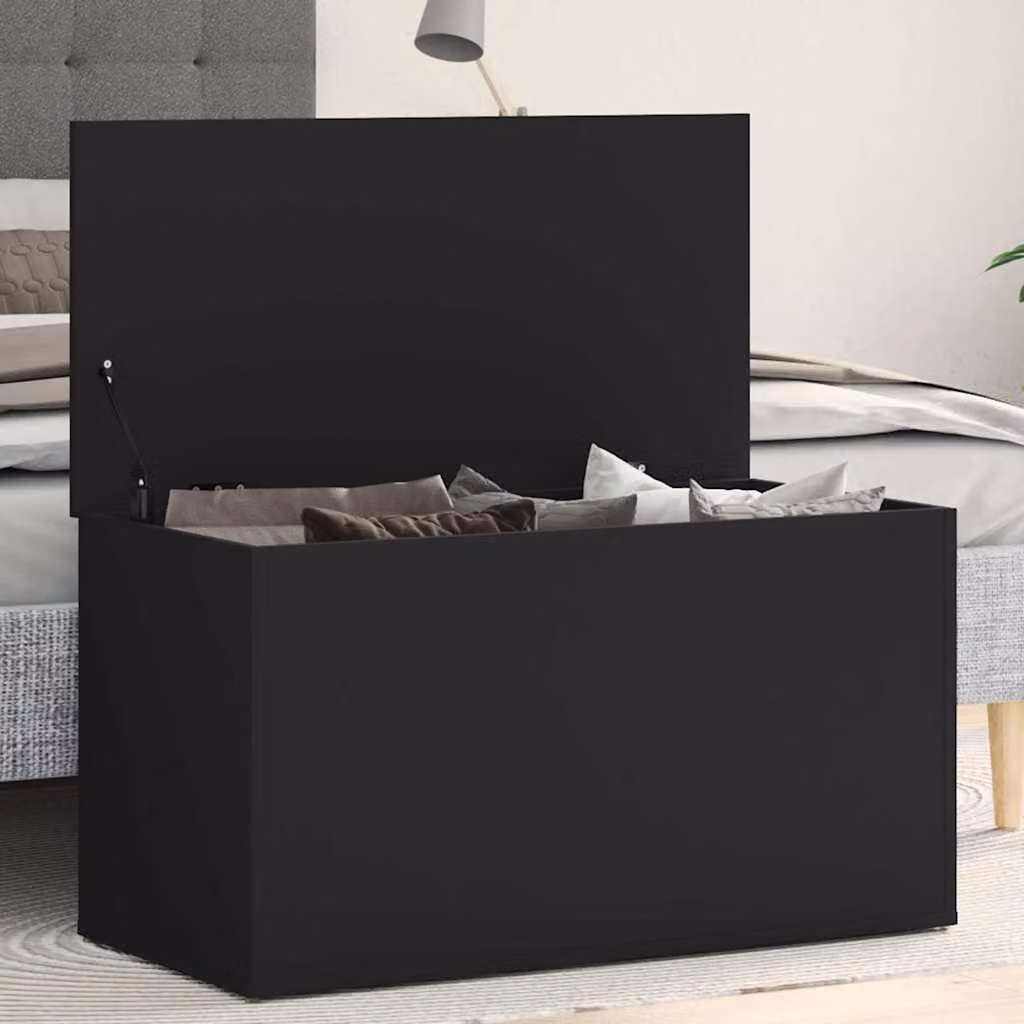 vidaXL Cassapanca Moderna Nera in Legno MDF L: 84 cm, P: 42 cm, H: 46 cm