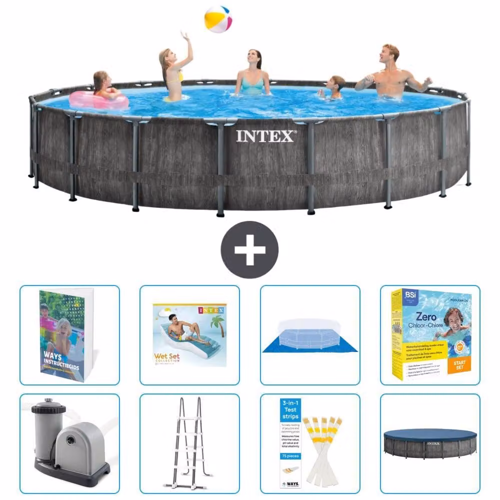 Struttura per piscina a forma di prisma - 549x122 cm - composta da 7 elementi - modello S639