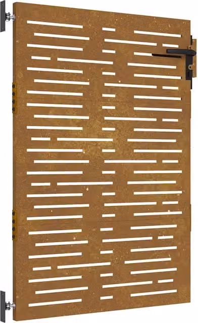 Cancello da giardino 85x150 cm in acciaio Corten design quadrato CFW9244784