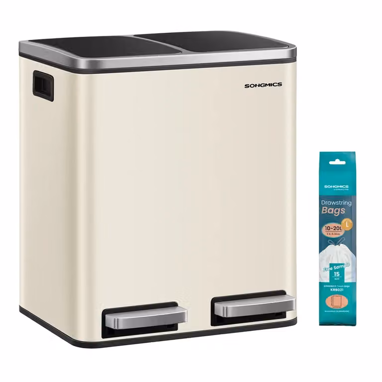 Pattumiera da Cucina, Beige Sabbia + Nero Inchiostro