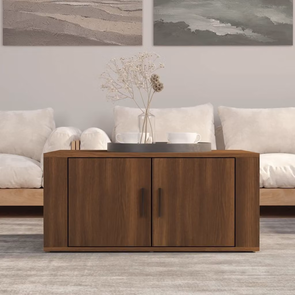 Maison Exclusive - Tavolino marrone effetto rovere 80x50x36 cm Materiale ligneo