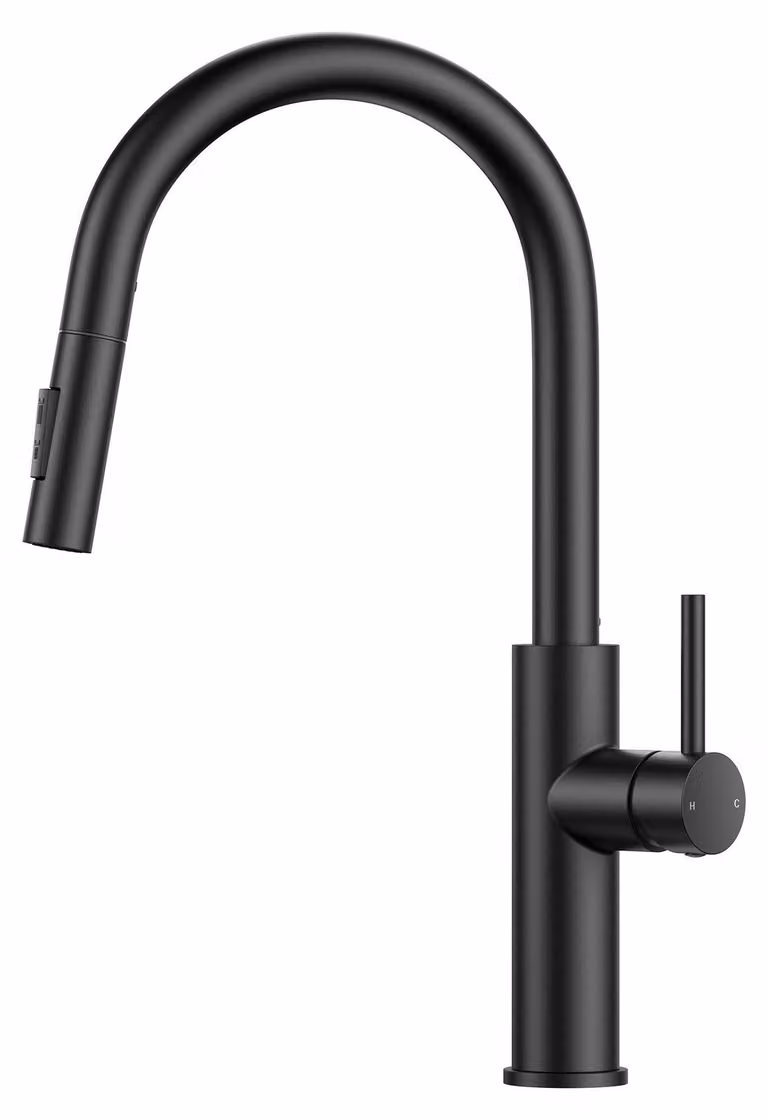 Rubinetto da cucina con soffione estraibile, design ad arco alto e rotazione a 360°