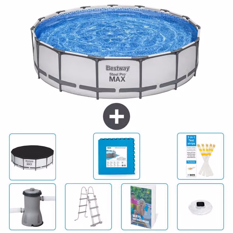 Bestway Steel Pro MAX, piscina in acciaio, forma rotonda - 457x122 cm - 6 pezzi, modello S674