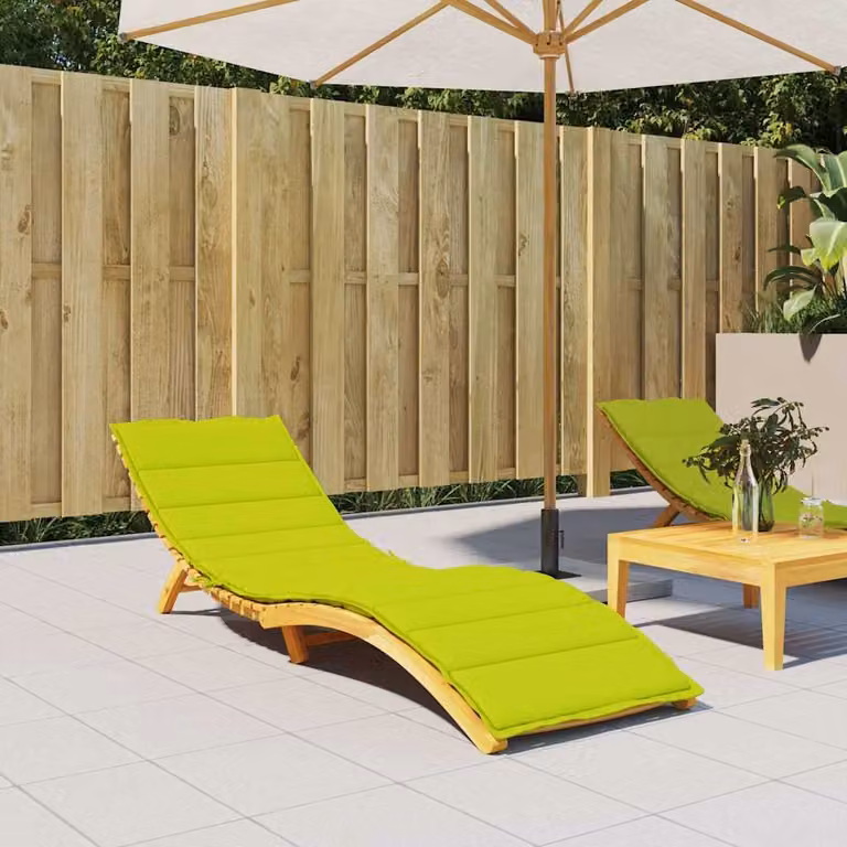 Cuscino per lettino vidaXL verde, in tessuto Oxford impermeabile e traspirante, L 200 cm x P 60 cm x H 3 cm