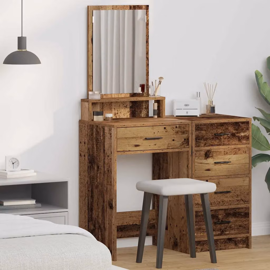 vidaXL Tavolo da Trucco Moderno in Legno Marrone L/P/H: 50 x 41 x 140 cm