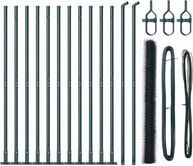 Palo per recinzione in acciaio verde DESIGN IN Altezza: 150 cm, Larghezza: 12 cm, Profondità: 3,2 cm
