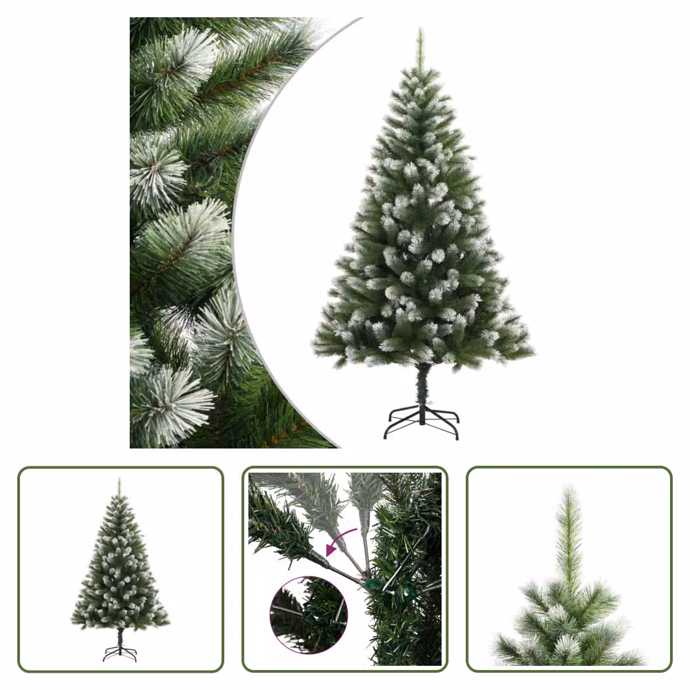 The Living Store Albero di Natale Artificiale Pieghevole Coperto di Neve 150 cm