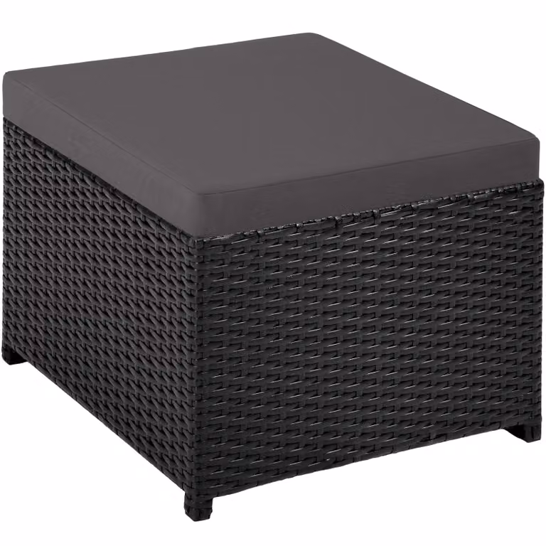 Set da giardino New York TecTake in rattan e alluminio con copertura protettiva, nero