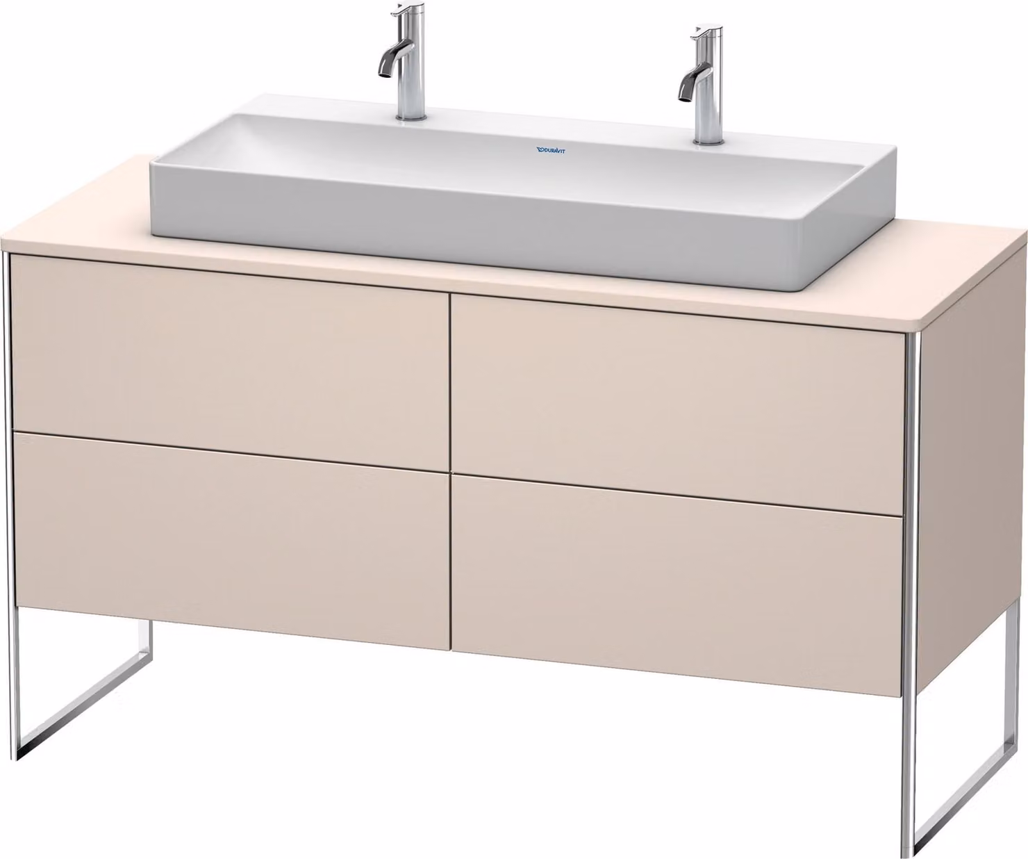 Duravit XSquare Meuble sous-vasque sur console au sol, 4 tiroirs, 1400x778x548mm, XS4925M8383, XS4925M8383