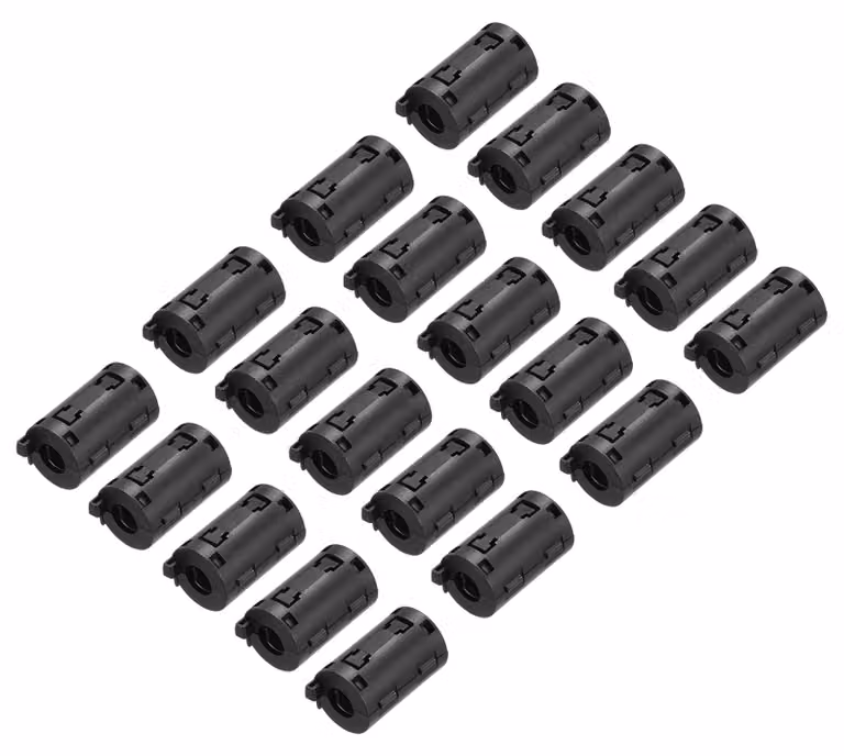 Clip per cavi a anello di ferrite, diametro 9 mm, confezione da 20 pezzi, colore nero