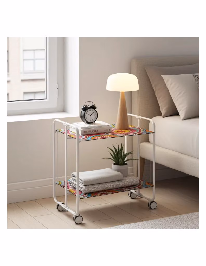 Carrello da cucina pieghevole DON HIERRO moderno con ruote e ripiano in MDF bianco L/P/H: 66,0 x 43,0 x 72,0 cm – 2