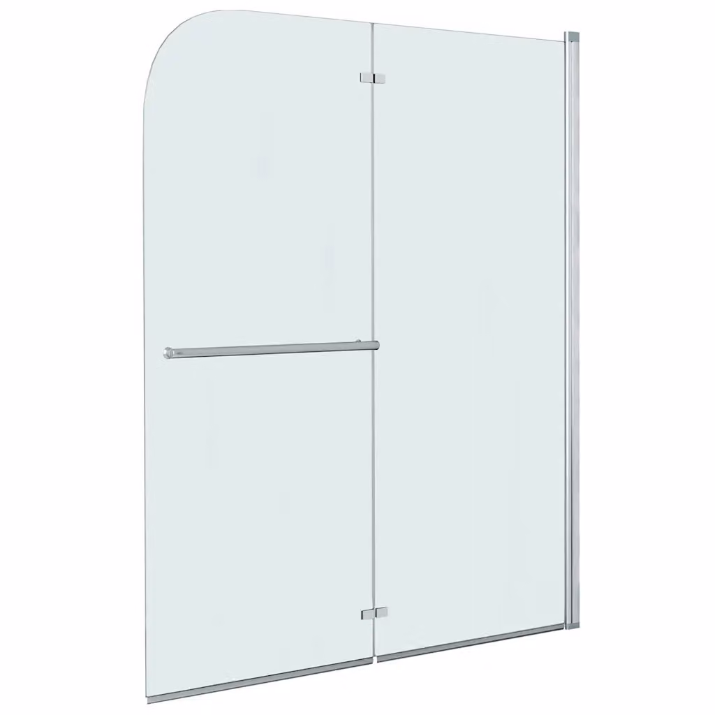 Box doccia pieghevole vidaXL in vetro trasparente e alluminio argento L: 120 cm, P: 140 cm – 1