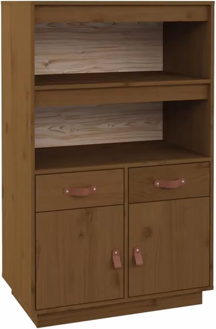 Credenza Buffet in Legno Massello di Pino Ambra per Sala da Pranzo L: 67 cm, P: 40 cm, H: 108,5 cm – 1