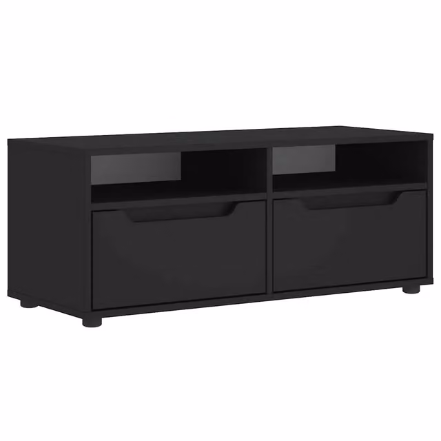 Mobile porta TV VISNES nero in legno multistrato, design moderno a parete L 100 cm x P 40 cm x H 38 cm