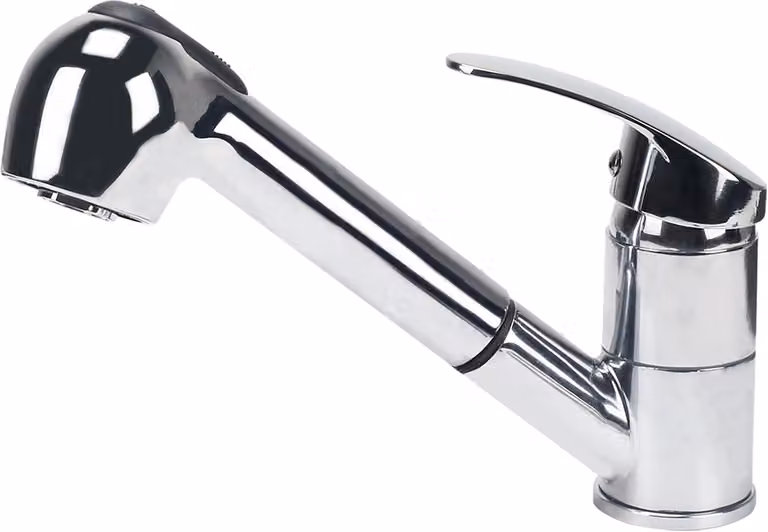 Miscelatore da cucina con doccetta estraibile, regolabile in altezza, colore nero, realizzato in alluminio, per uso in cucina