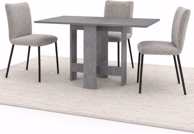 Tavolo Consolle Allungabile Artemio in Legno Grigio Retro L/P/H: 30-130 x 76 x 76 cm
