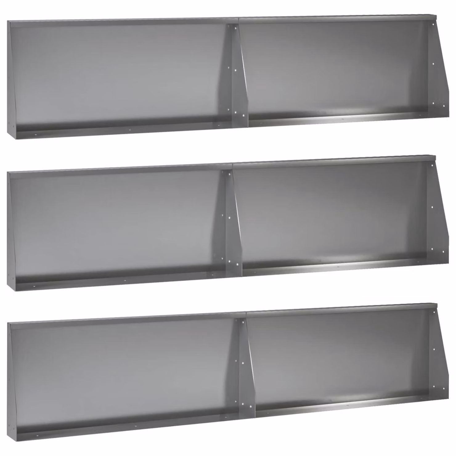 Set di 6 muretti per aiuole rialzate vidaXL in acciaio zincato grigio, L: 100 cm, H: 30 cm, P: 12 cm