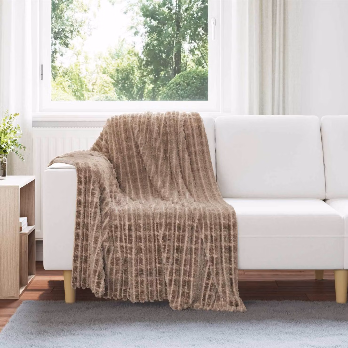Coperta in ecopelliccia vidaXL marrone, L 150 cm x P 130 cm