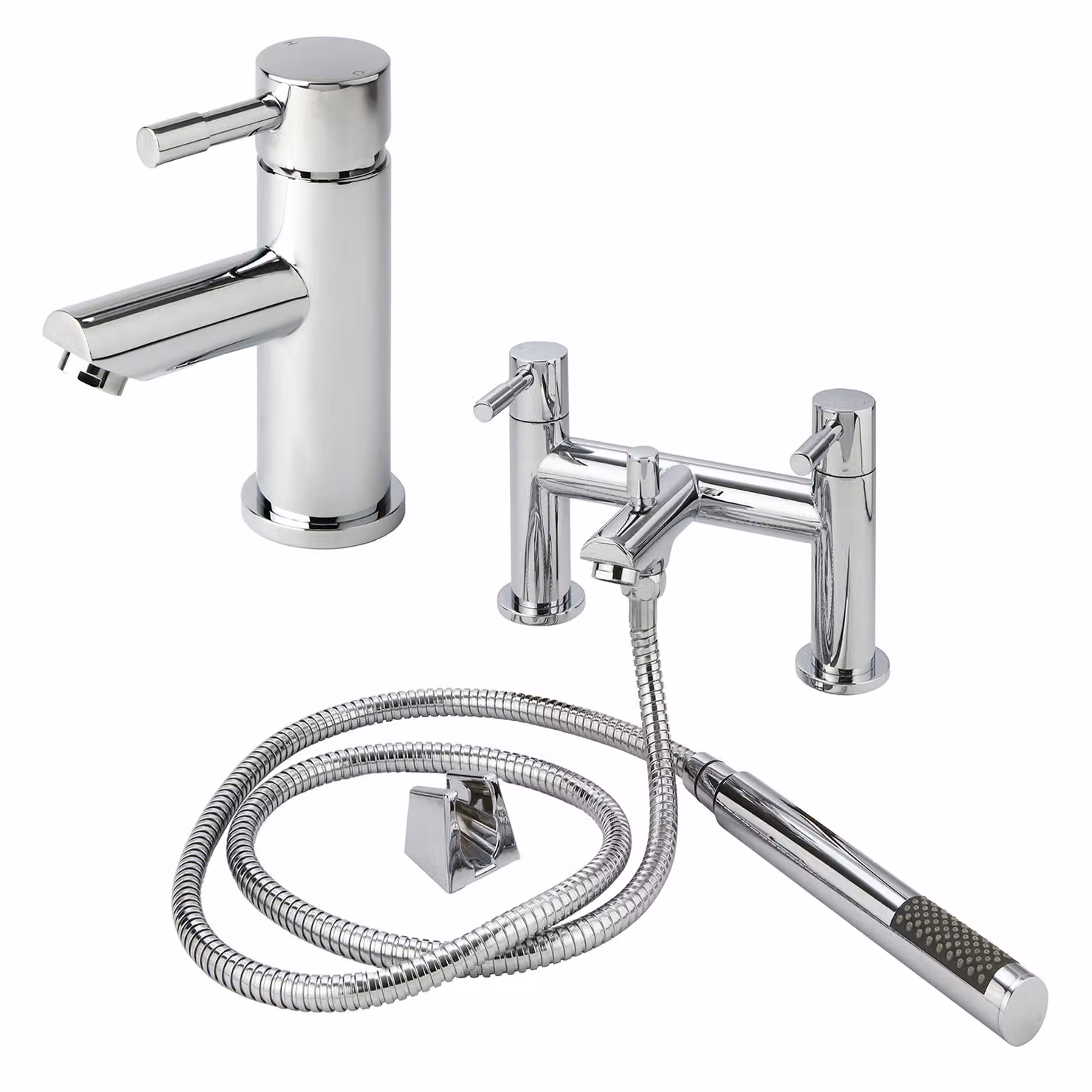 Set di Rubinetti Miscelatori per Lavabo e Vasca da Bagno con Kit Doccia - Cromato - Como