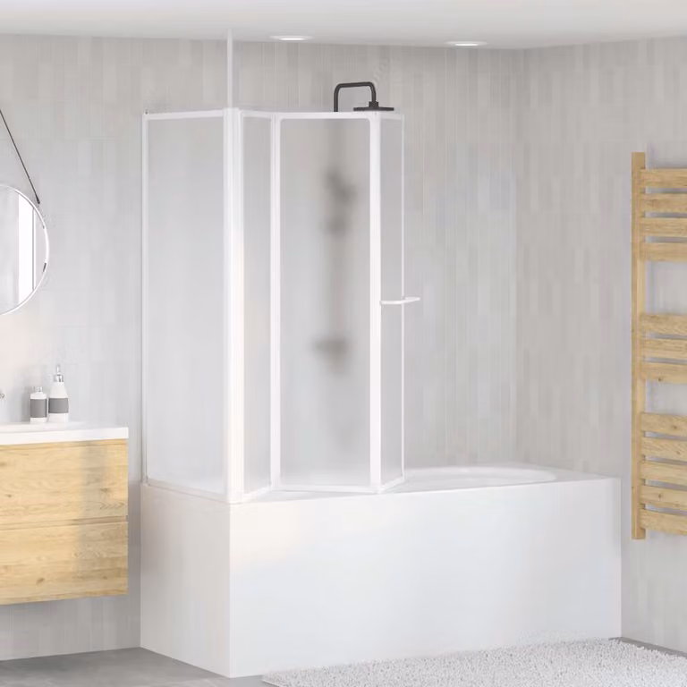 Schermo Box Doccia a L vidaXL Pieghevole, Trasparente e Bianco, L/P/H: 70 x 120 x 137 cm