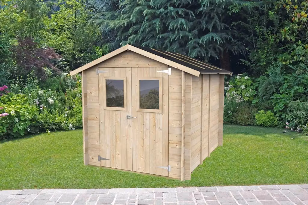 Casetta Hobby 198x248 cm Alce in legno nero con pavimento e finestra – 2