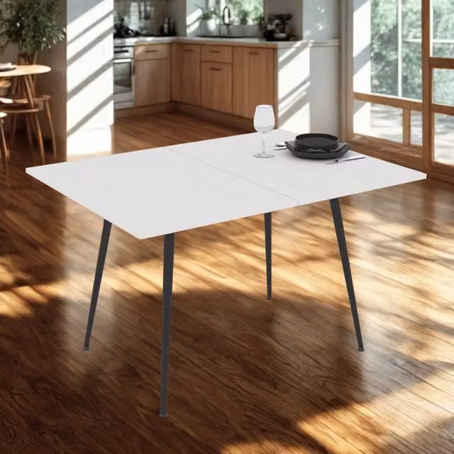 Tavolo rettangolare allungabile e girevole Veriaffari bianco e nero L/P/H: 90 x 60 x 75 cm