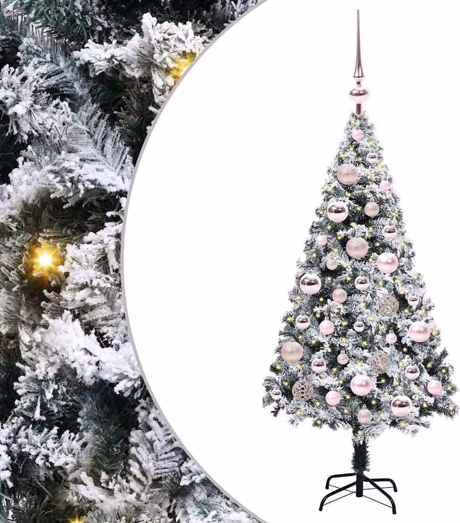 vidaXL Albero di Natale artificiale con 150 LED con supporto bianco 120 cm